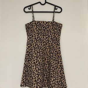 Leopard Print Spaghetti Strap Dress